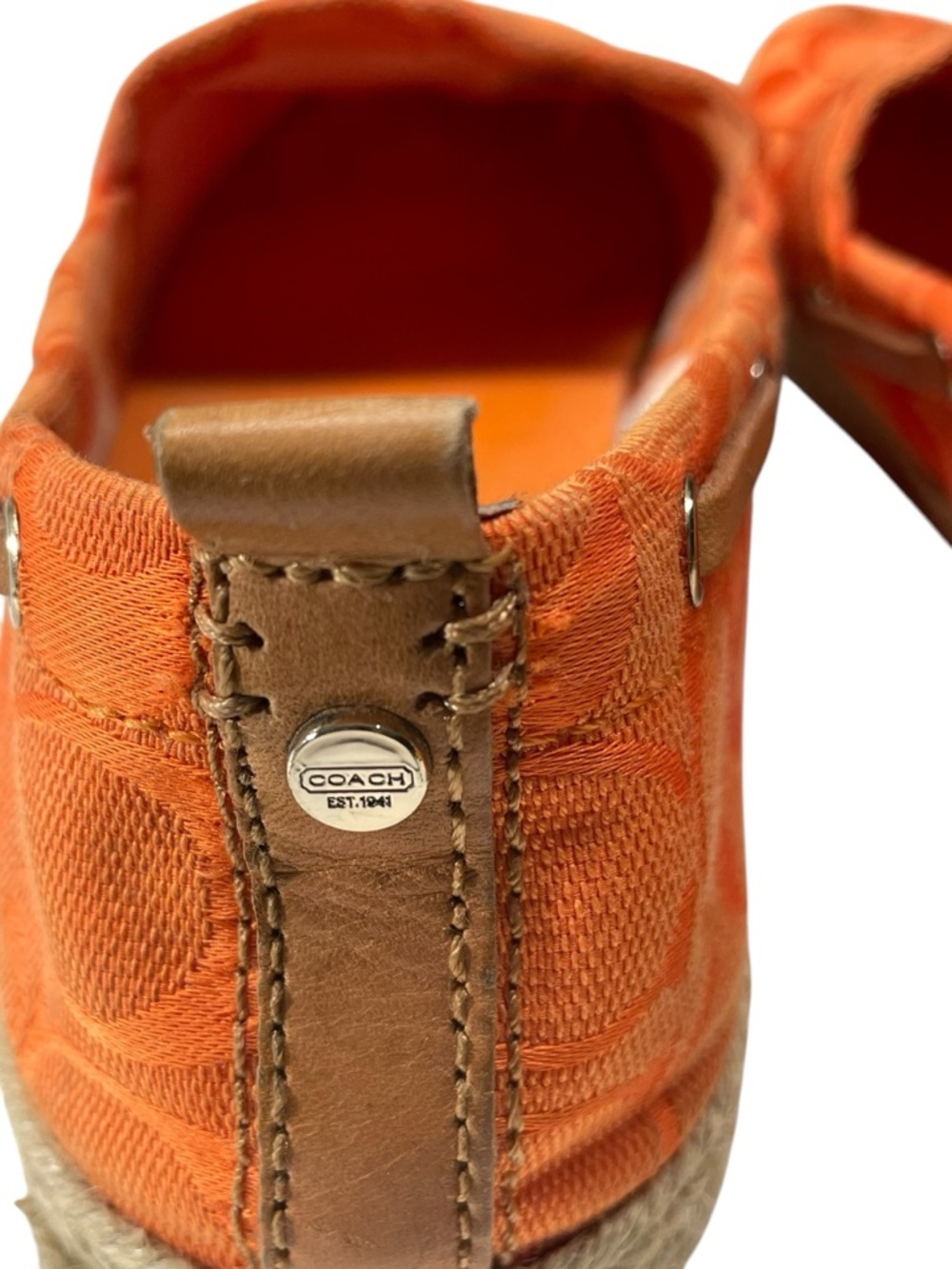 Coach Mellow Espadrille Orange Slip-On Shoes in size 8M - Picture 7 of 10